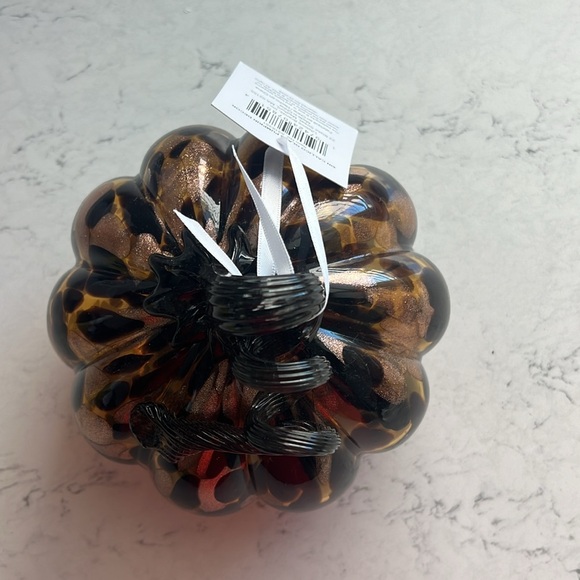 Mikasa Leopard Glass Pumpkin Decoration - New with Tags - Picture 2 of 5